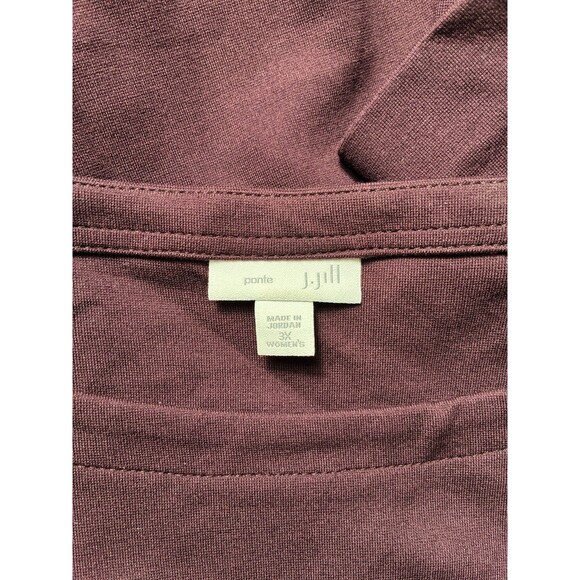 J.Jill Ponte Knit Tunic Top Womens Size 3x Plum Purple 3/4 Sleeve Slit Hem - Picture 5 of 6
